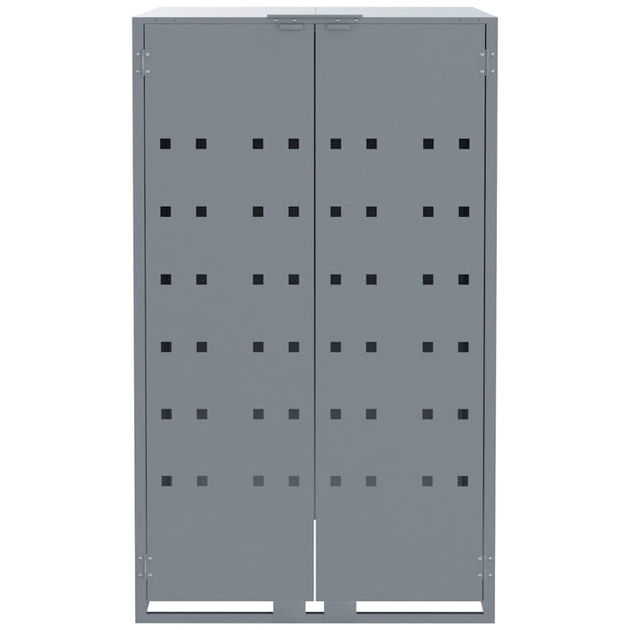 Depozitare coș gunoi cu roți 5 coșuri gri 345x79x117 cm oțel - WALTI WALTI