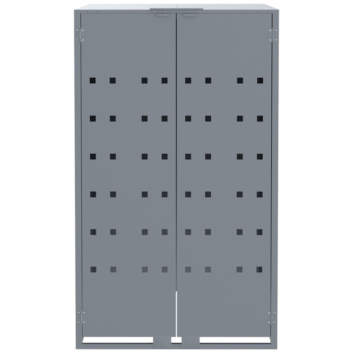 Depozitare coș gunoi cu roți 6 coșuri gri 414x79x117 cm oțel - WALTI WALTI
