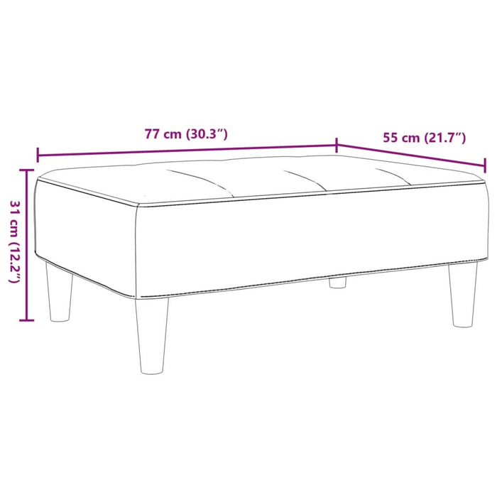 Taburet, gri deschis, 77x55x31 cm, catifea - WALTI WALTI