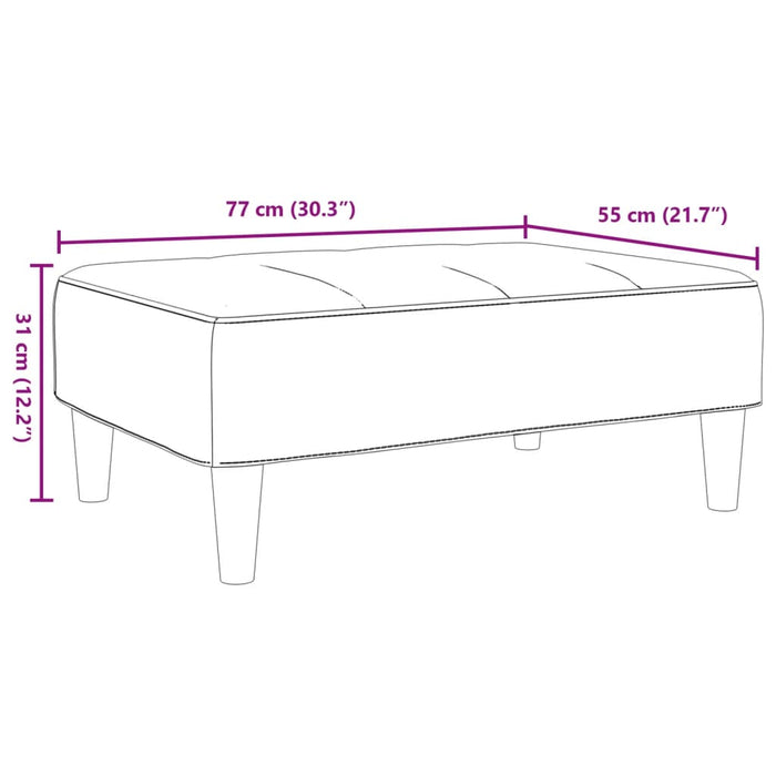 Taburet, galben, 77x55x31 cm, catifea - WALTI WALTI