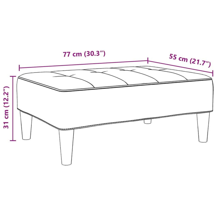 Taburet, gri deschis, 77x55x31 cm, catifea - WALTI WALTI