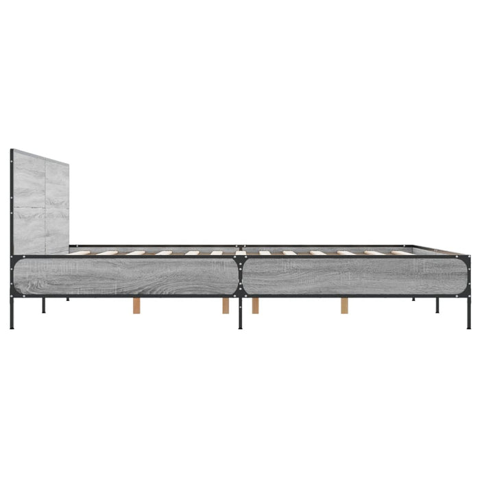 Cadru de pat, gri sonoma, 120x200 cm, lemn prelucrat și metal - WALTI WALTI