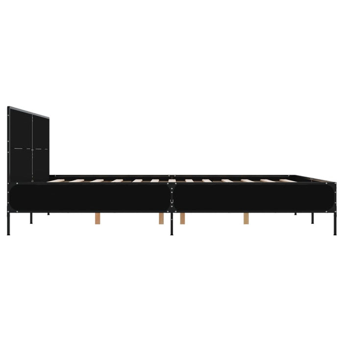 Cadru de pat, negru, 140x200 cm, lemn prelucrat și metal - WALTI WALTI