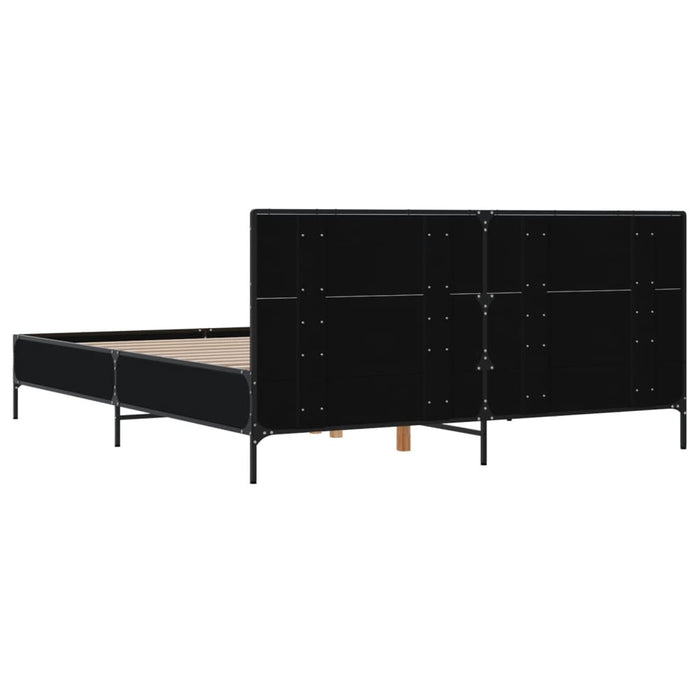 Cadru de pat, negru, 140x200 cm, lemn prelucrat și metal - WALTI WALTI