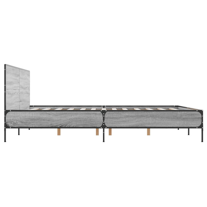 Cadru de pat, gri sonoma, 140x200 cm, lemn prelucrat și metal - WALTI WALTI