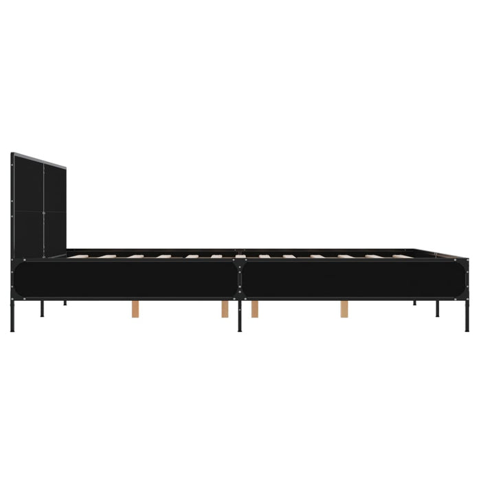 Cadru de pat, negru, 150x200 cm, lemn prelucrat și metal - WALTI WALTI