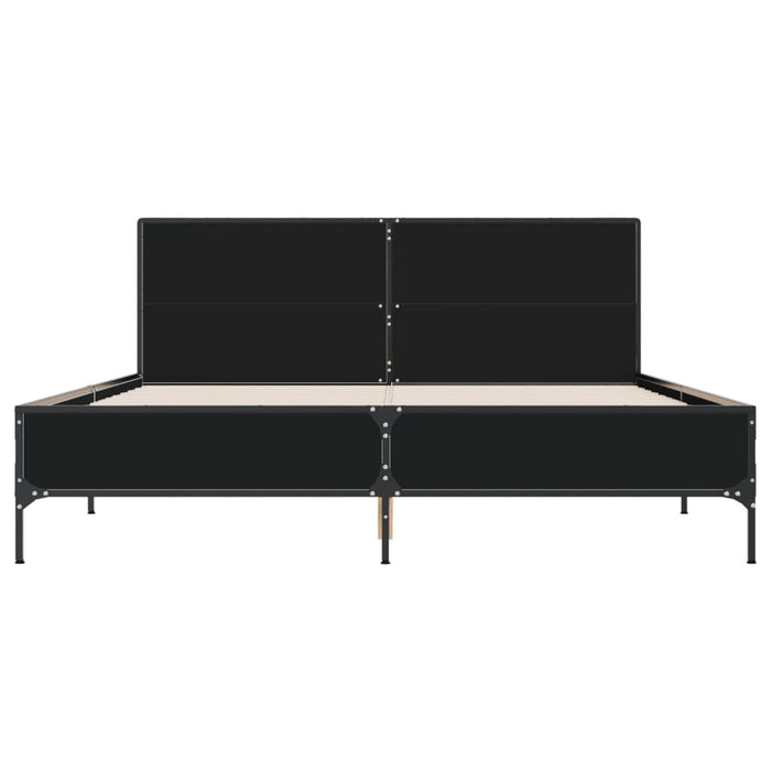 Cadru de pat, negru, 160x200 cm, lemn prelucrat și metal WALTI