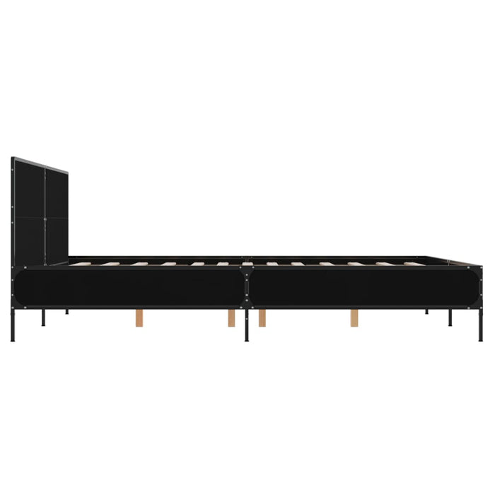 Cadru de pat, negru, 160x200 cm, lemn prelucrat și metal WALTI