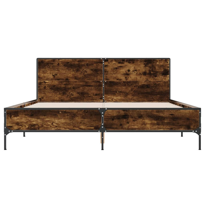 Cadru de pat, stejar fumuriu 160x200 cm lemn prelucrat și metal WALTI