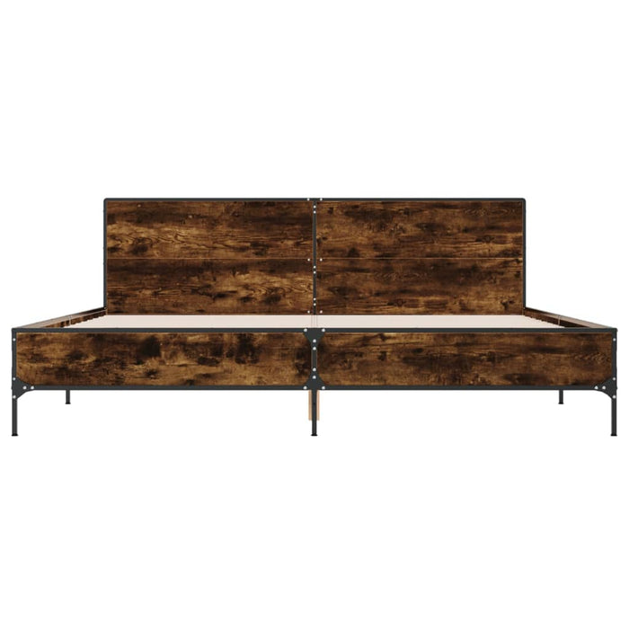 Cadru de pat, stejar fumuriu 180x200 cm lemn prelucrat și metal WALTI