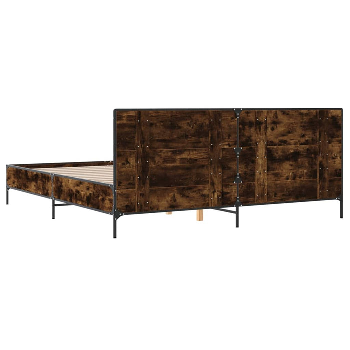 Cadru de pat, stejar fumuriu 180x200 cm lemn prelucrat și metal WALTI