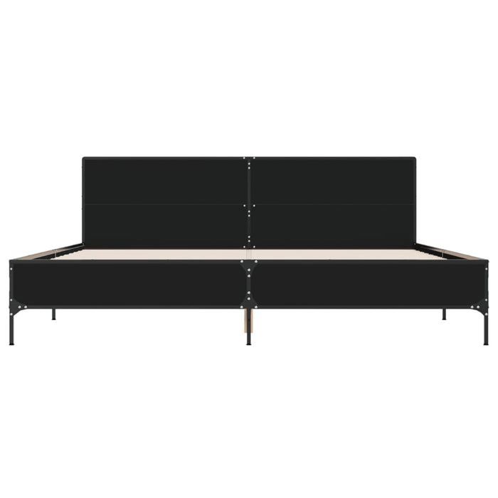 Cadru de pat, negru, 200x200 cm, lemn prelucrat și metal - WALTI WALTI