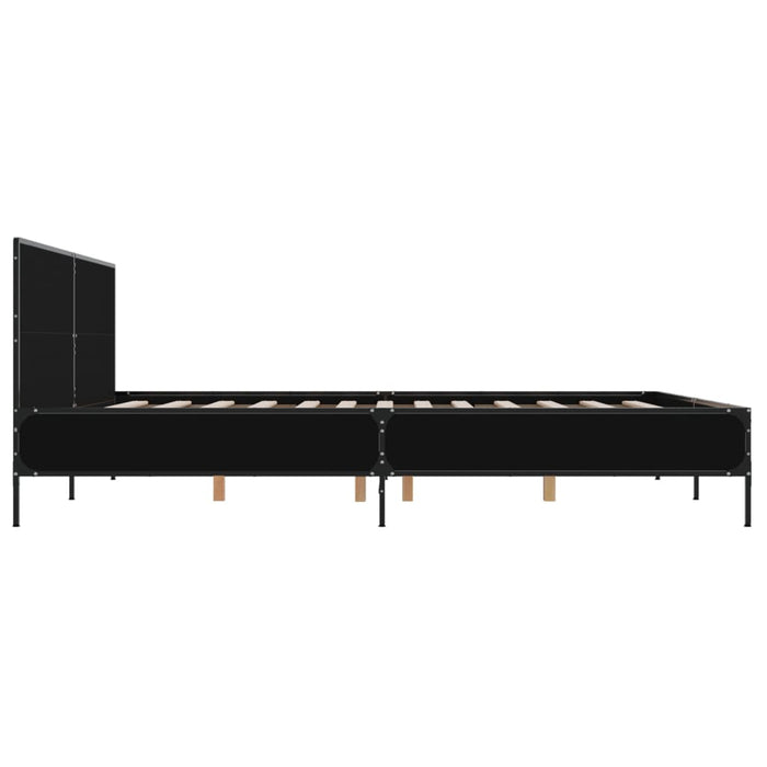 Cadru de pat, negru, 200x200 cm, lemn prelucrat și metal - WALTI WALTI