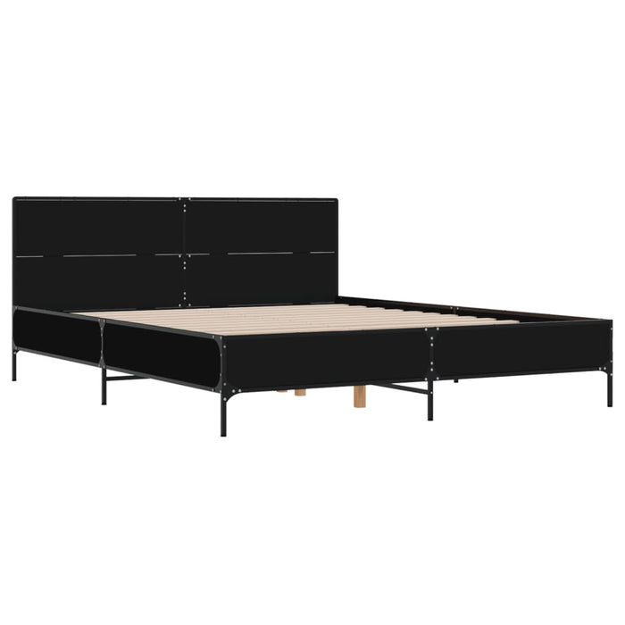 Cadru de pat, negru, 120x190 cm, lemn prelucrat și metal - WALTI WALTI