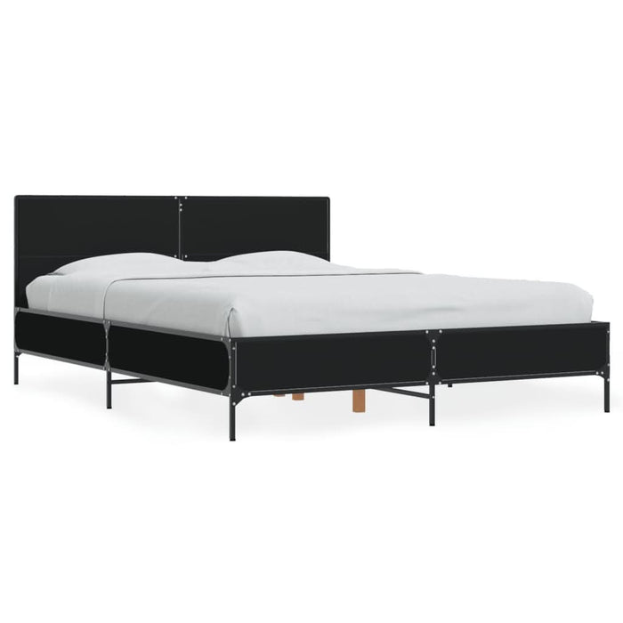 Cadru de pat, negru, 135x190 cm, lemn prelucrat și metal - WALTI WALTI