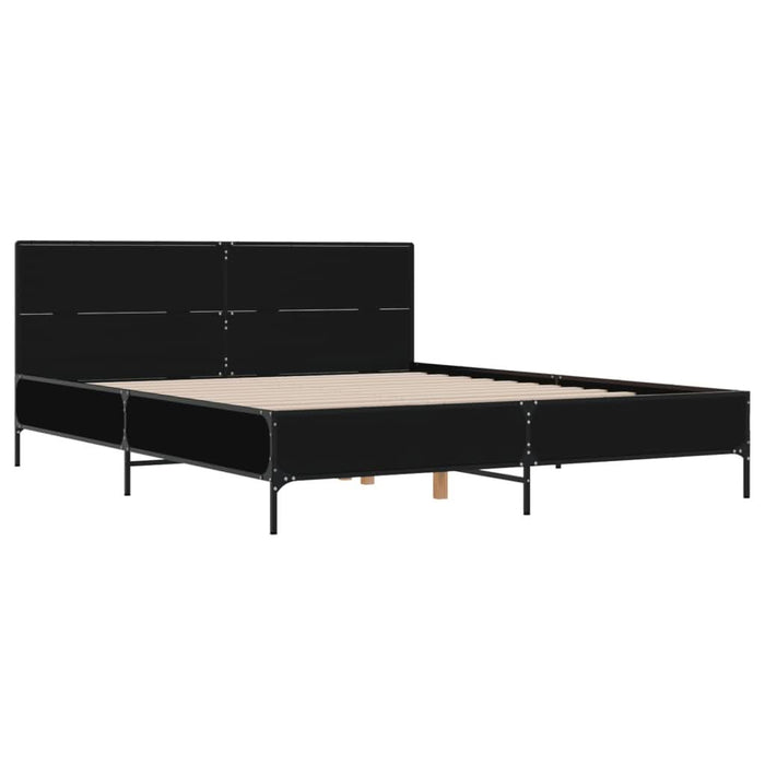 Cadru de pat, negru, 135x190 cm, lemn prelucrat și metal - WALTI WALTI