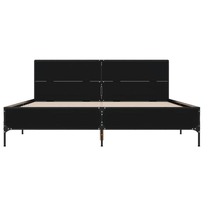 Cadru de pat, negru, 135x190 cm, lemn prelucrat și metal - WALTI WALTI