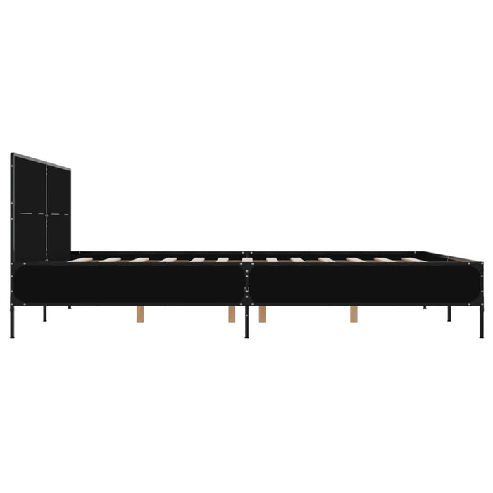 Cadru de pat, negru, 140x190 cm, lemn prelucrat și metal WALTI