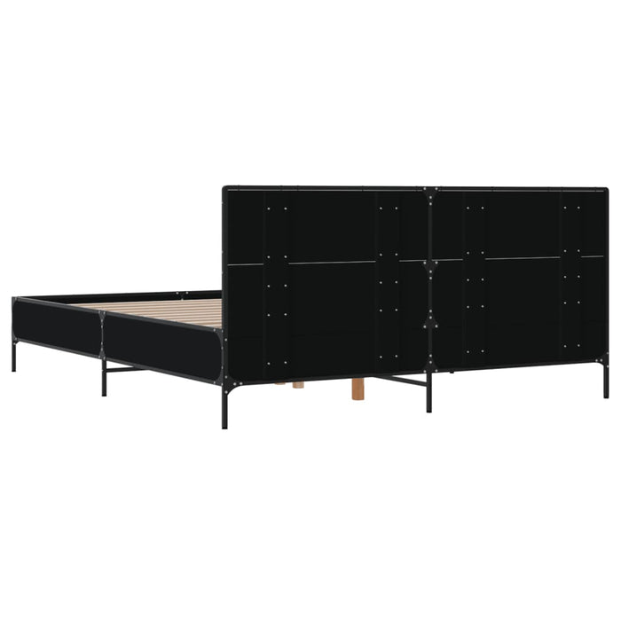 Cadru de pat, negru, 140x190 cm, lemn prelucrat și metal WALTI