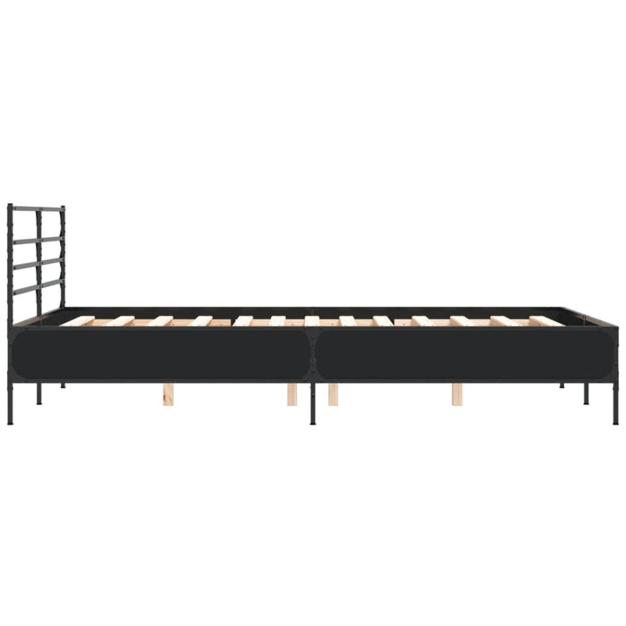 Cadru de pat, negru, 140x200 cm, lemn prelucrat și metal - WALTI WALTI