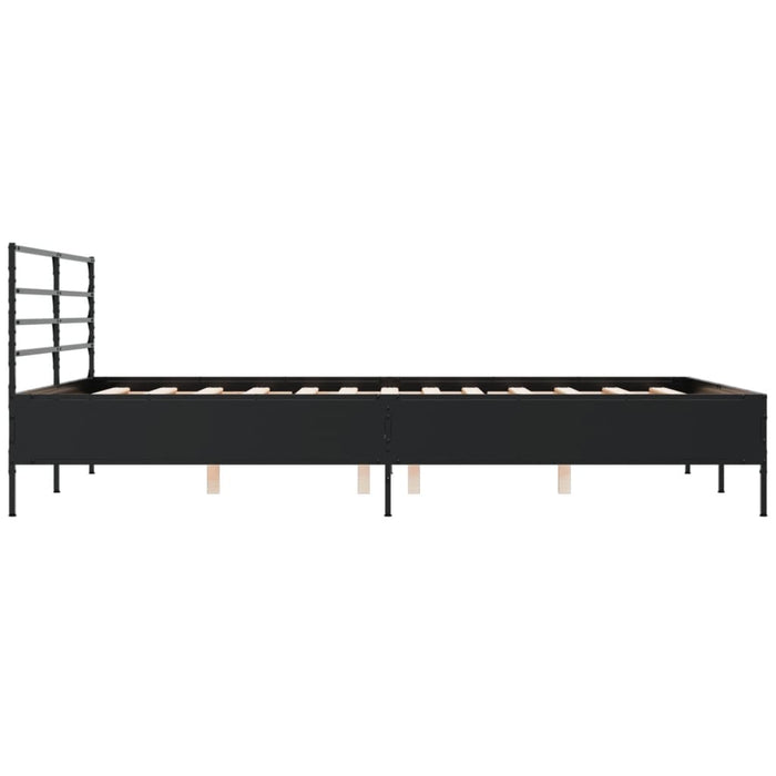 Cadru de pat, negru, 150x200 cm, lemn prelucrat și metal - WALTI WALTI