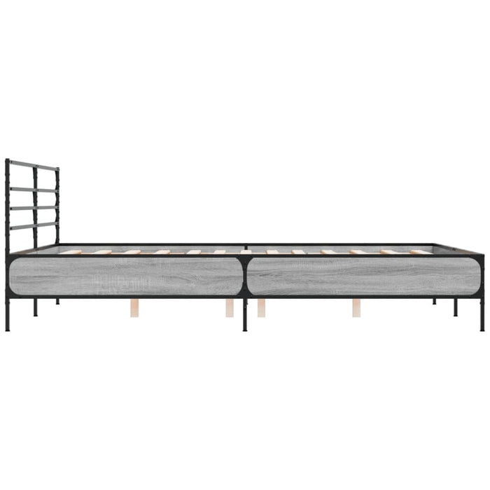 Cadru de pat, gri sonoma, 160x200 cm, lemn prelucrat și metal WALTI