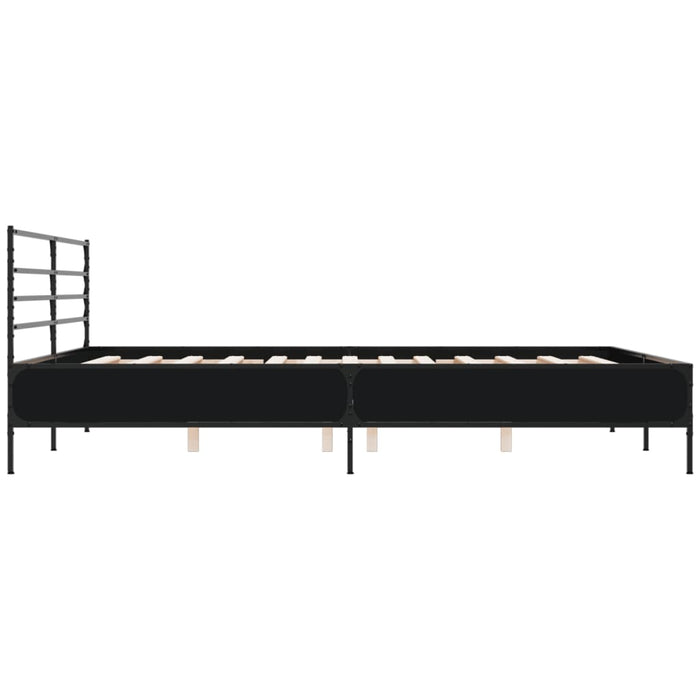 Cadru de pat negru 180x200 cm din lemn prelucrat și metal - WALTI WALTI
