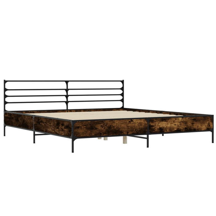 Cadru de pat, stejar fumuriu 180x200 cm lemn prelucrat și metal WALTI