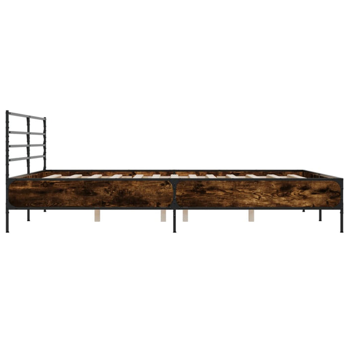 Cadru de pat, stejar fumuriu 180x200 cm lemn prelucrat și metal WALTI