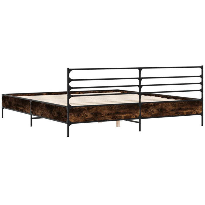 Cadru de pat, stejar fumuriu 180x200 cm lemn prelucrat și metal WALTI