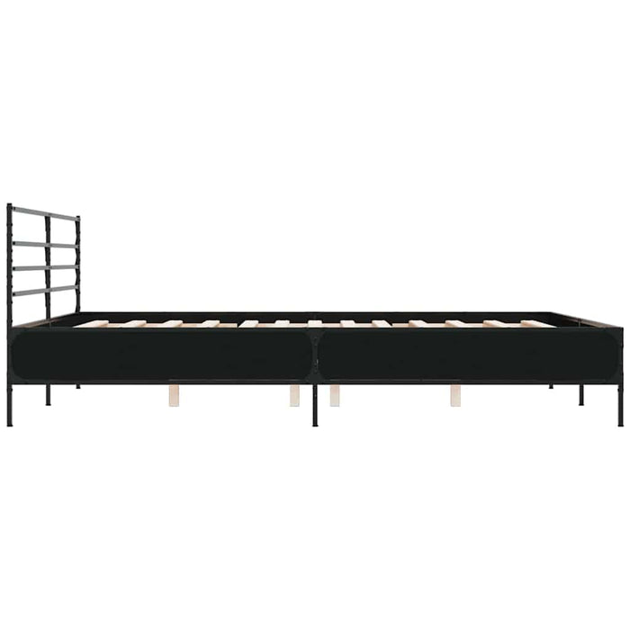 Cadru de pat, negru, 200x200 cm, lemn prelucrat și metal - WALTI WALTI