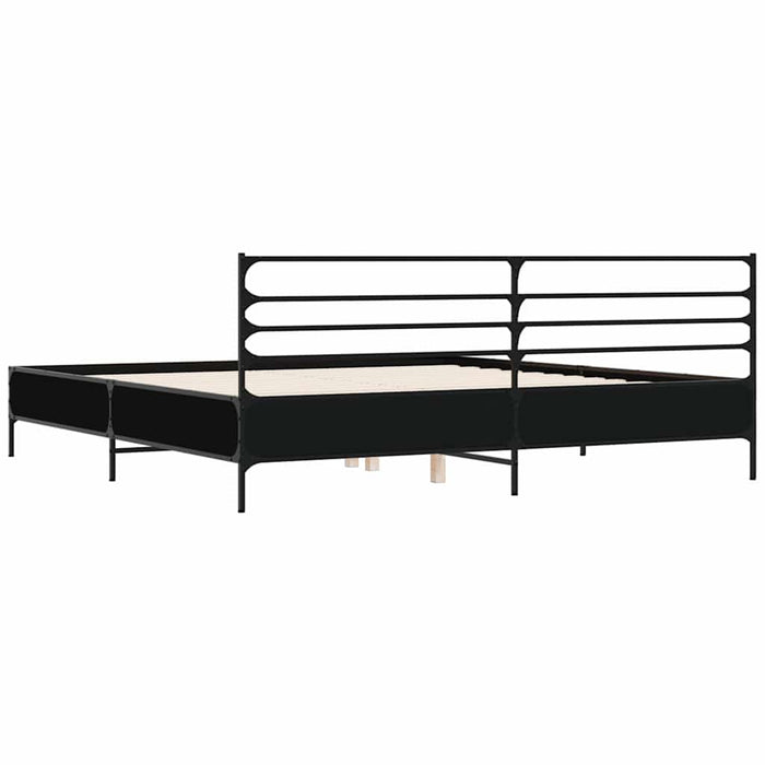 Cadru de pat, negru, 200x200 cm, lemn prelucrat și metal - WALTI WALTI