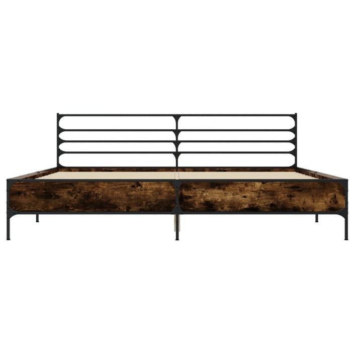 Cadru de pat, stejar fumuriu 200x200 cm lemn prelucrat și metal - WALTI WALTI