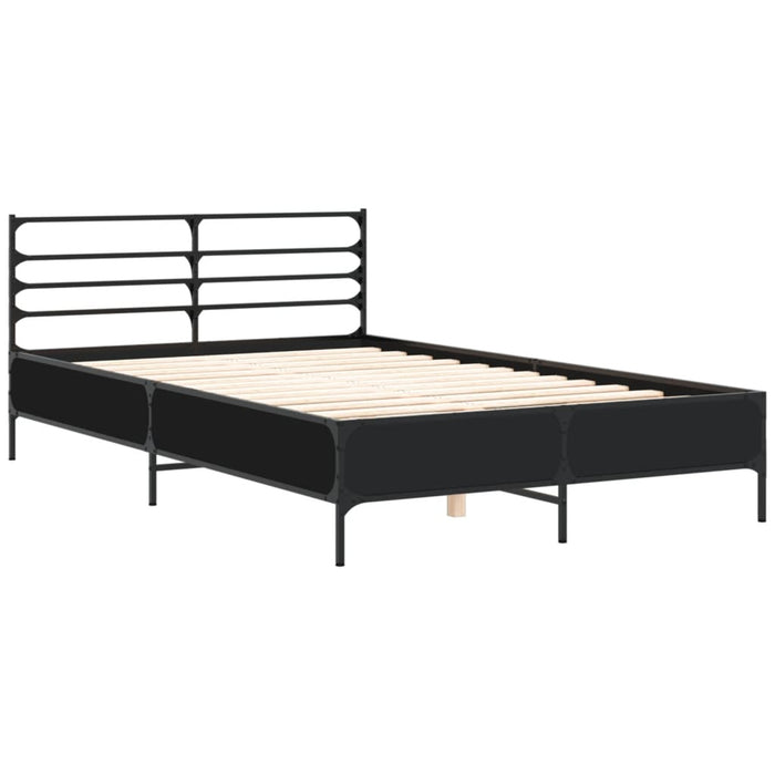 Cadru de pat, negru, 120x190 cm, lemn prelucrat și metal WALTI