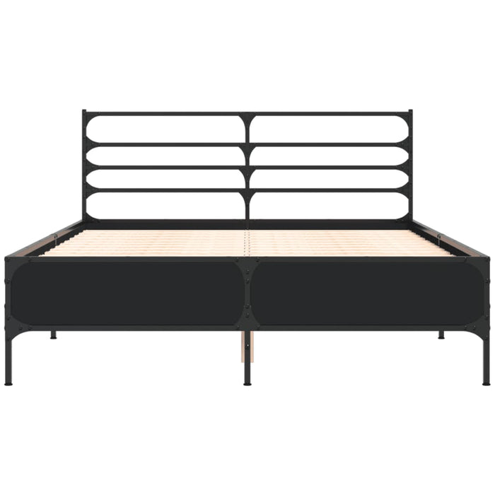 Cadru de pat, negru, 120x190 cm, lemn prelucrat și metal WALTI