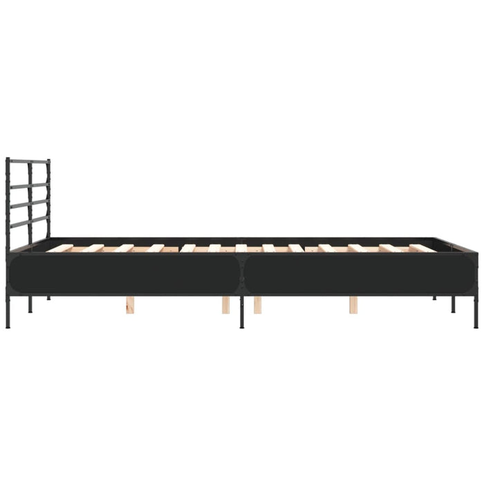 Cadru de pat, negru, 120x190 cm, lemn prelucrat și metal WALTI