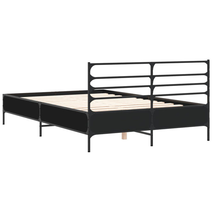 Cadru de pat, negru, 120x190 cm, lemn prelucrat și metal WALTI