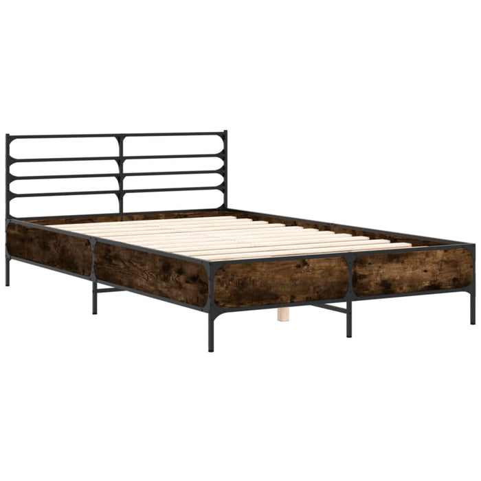 Cadru de pat, stejar afumat 120x190 cm lemn prelucrat și metal WALTI