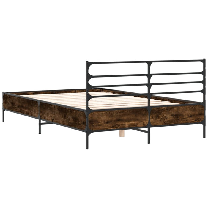 Cadru de pat, stejar afumat 120x190 cm lemn prelucrat și metal WALTI