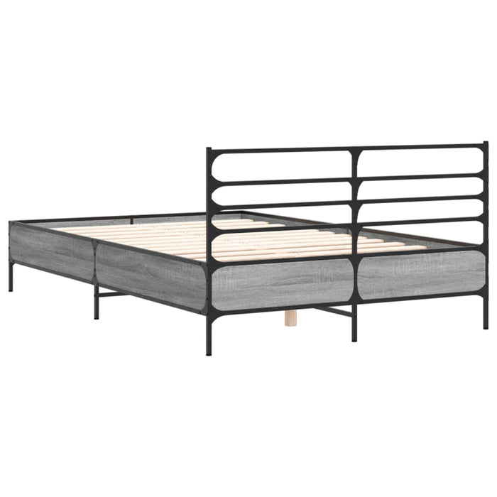 Cadru de pat, gri sonoma, 120x190 cm, lemn prelucrat și metal WALTI
