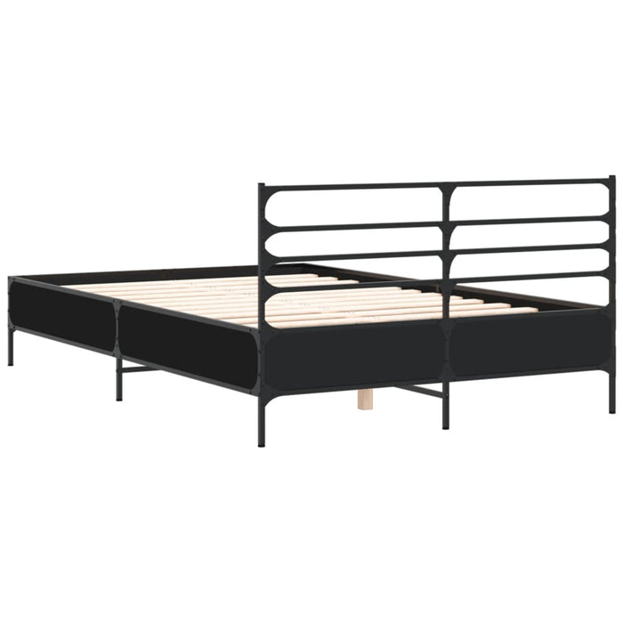 Cadru de pat, negru, 135x190 cm, lemn prelucrat și metal - WALTI WALTI