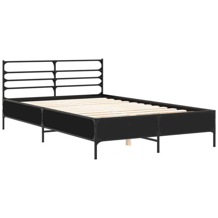 Cadru de pat, negru, 140x190 cm, lemn prelucrat și metal WALTI