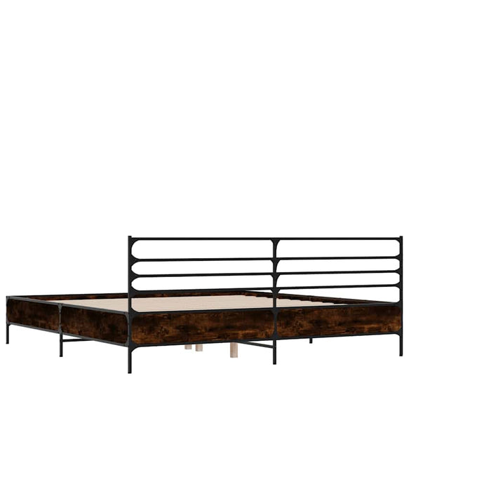 Cadru de pat, stejar maro, 140x190 cm, lemn prelucrat și metal - WALTI WALTI