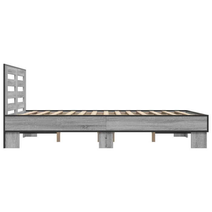 Cadru de pat, gri sonoma, 120x200 cm, lemn prelucrat și metal - WALTI WALTI