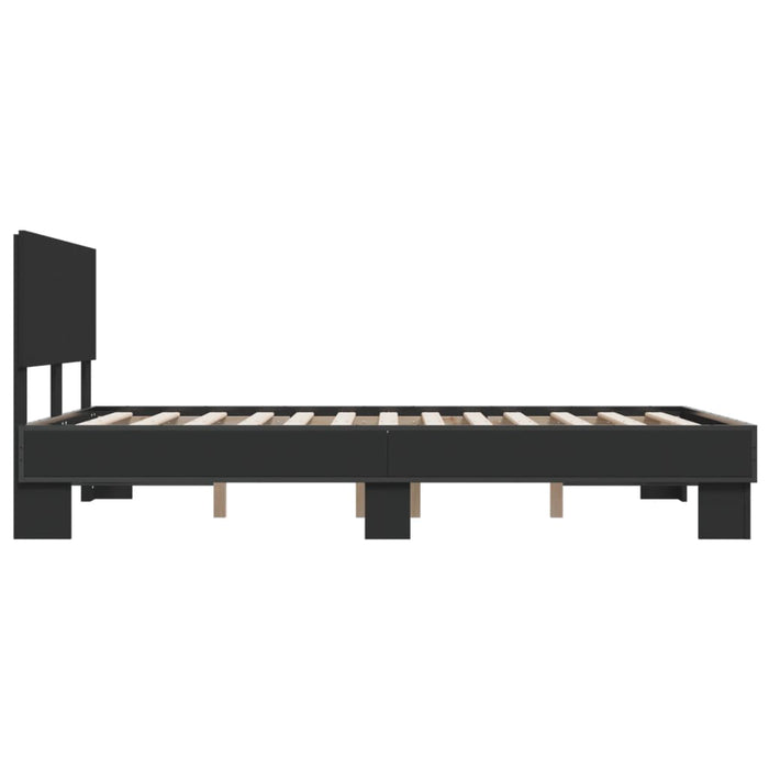 Cadru de pat, negru, 120x200 cm, lemn prelucrat și metal - WALTI WALTI