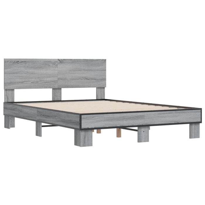 Cadru de pat, gri sonoma, 120x200 cm, lemn prelucrat și metal WALTI