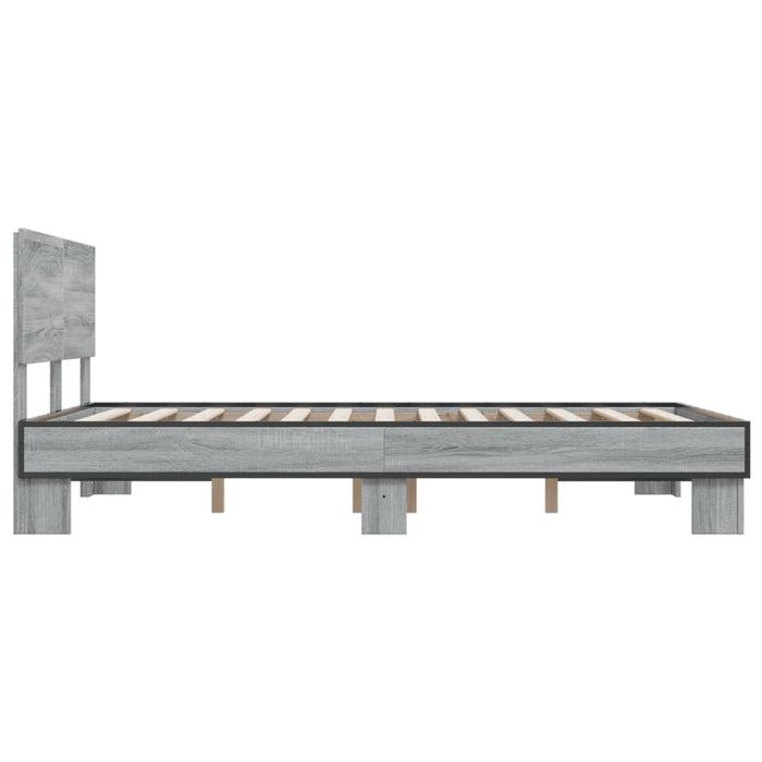 Cadru de pat, gri sonoma, 120x200 cm, lemn prelucrat și metal WALTI