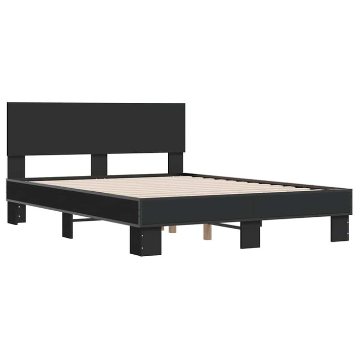 Cadru de pat, negru, 120x190 cm, lemn prelucrat și metal - WALTI WALTI