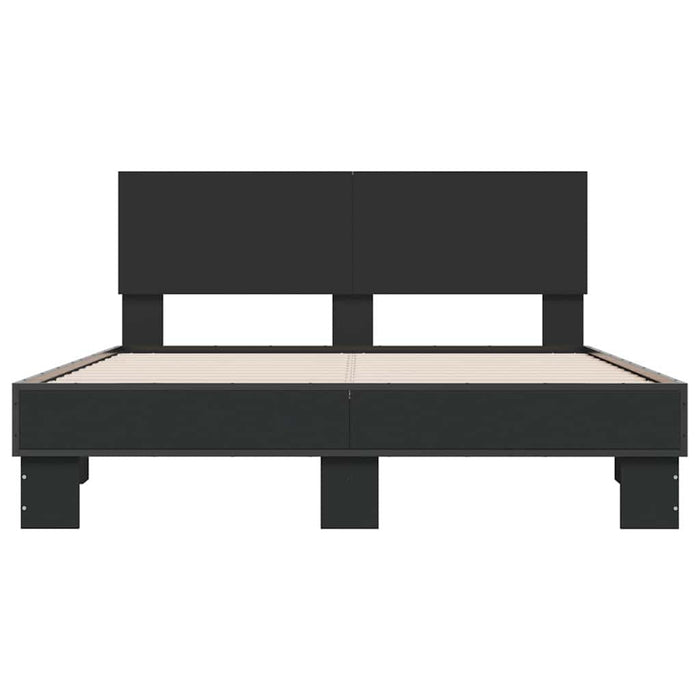 Cadru de pat, negru, 120x190 cm, lemn prelucrat și metal - WALTI WALTI