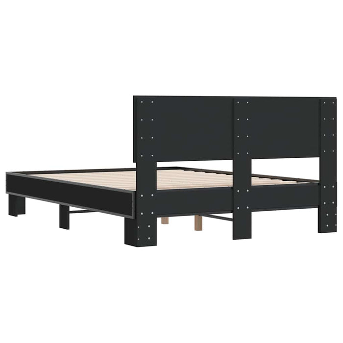 Cadru de pat, negru, 120x190 cm, lemn prelucrat și metal - WALTI WALTI